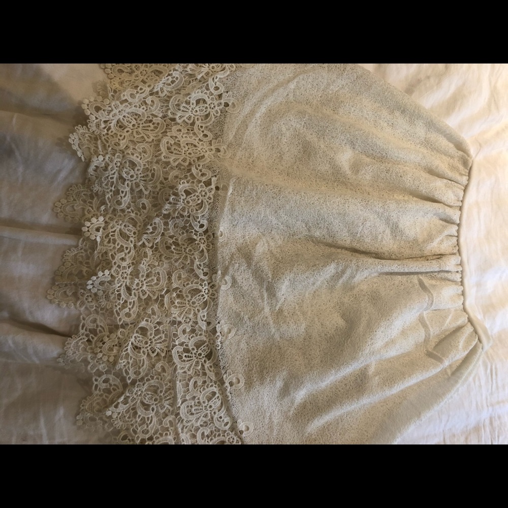 White lace skirt